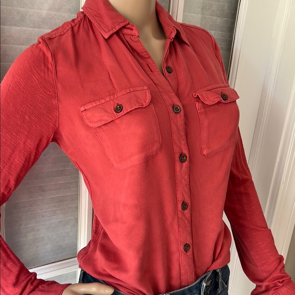 Women's pink red Button-Up Shirt SZ X S